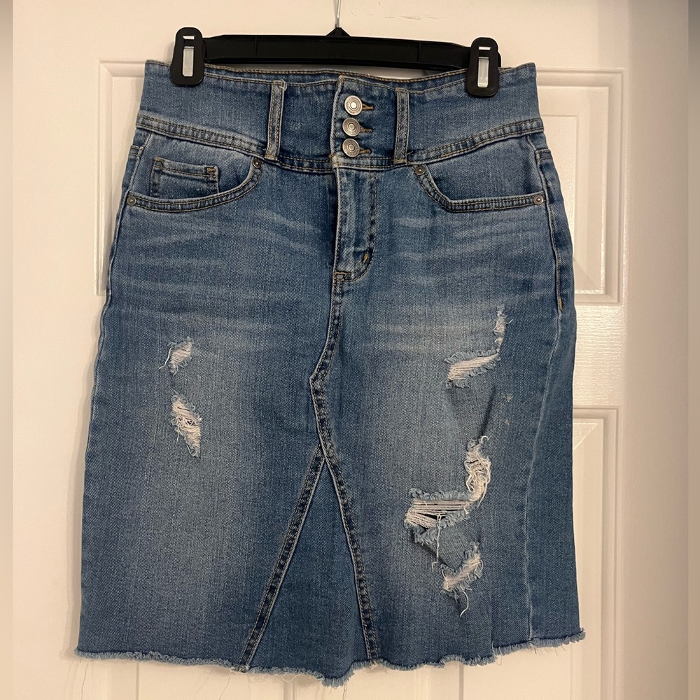 Designer Midi Jean Skirt